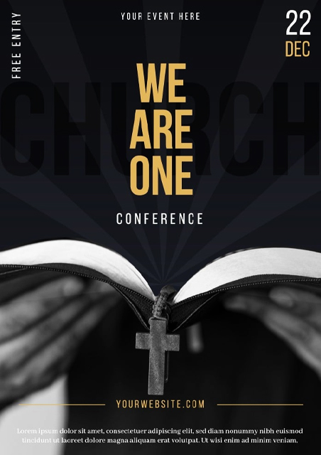 Minimalist-Cross-Conference-Church-Invitation-Card