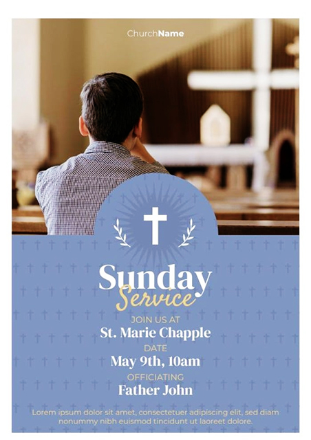 Pattern-Sunday-Service-Church-Invitation-Card